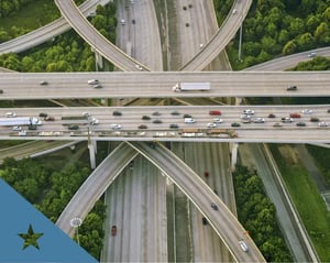 aerial view of interconnected highways