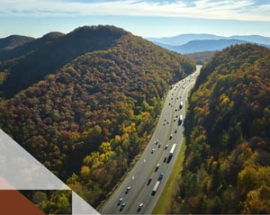 aerial view of a highway