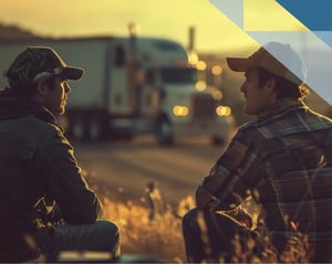 two owner operators sit and talk