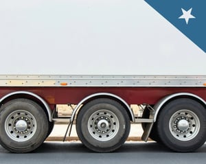 Side view of a semi trucks wheels