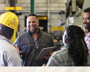 Safety rep meets with his team