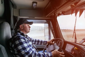 Truck driver driving 